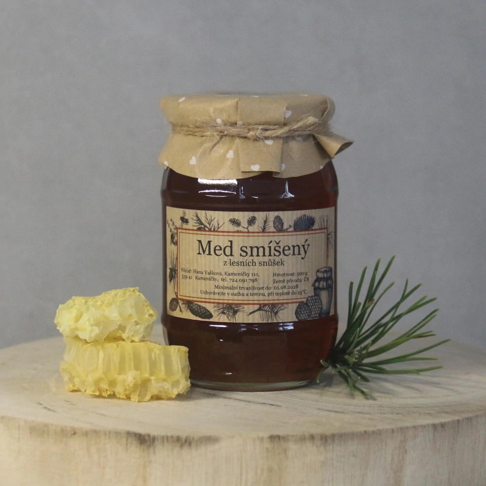 Včelí med smíšený, z lesních snůšek 500 g