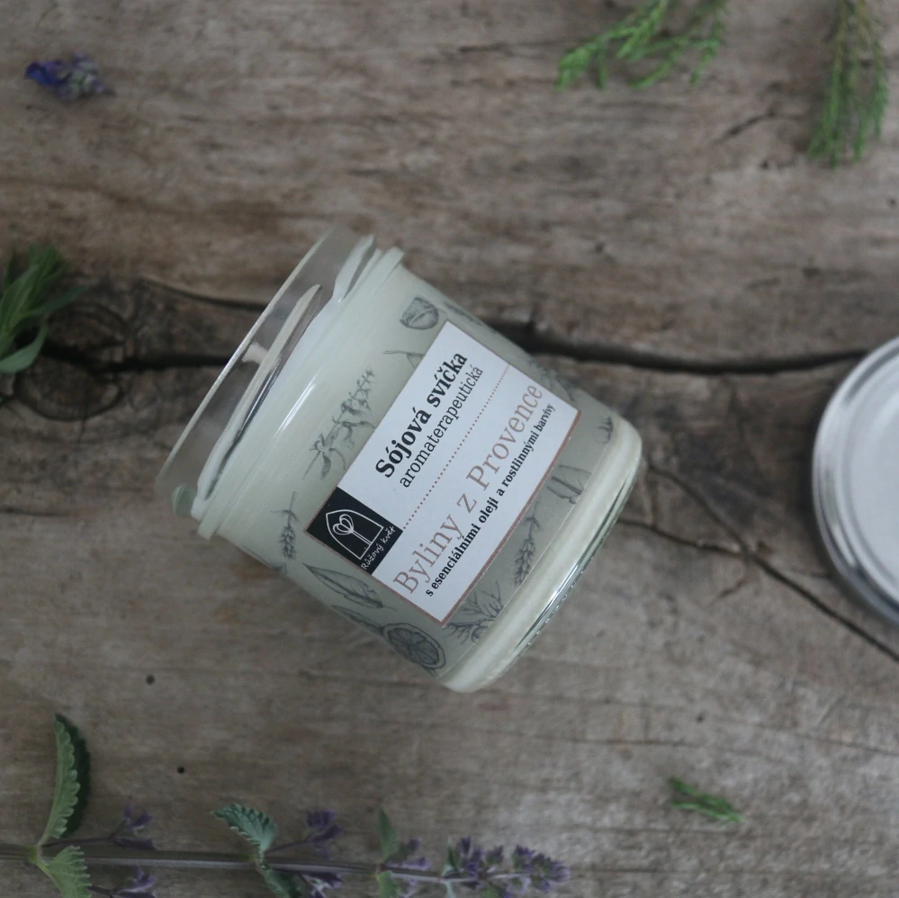 Aromaterapeutická sójová svíčka "Byliny z Provence" 120 g