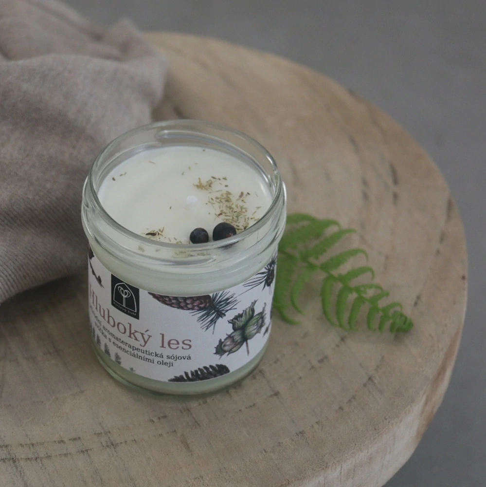 Aromaterapeutická sójová svíčka "Hluboký les" 120 g