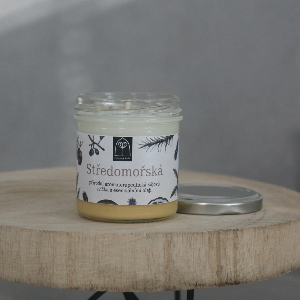 Aromaterapeutická sójová svíčka "Středomořská" 120 g