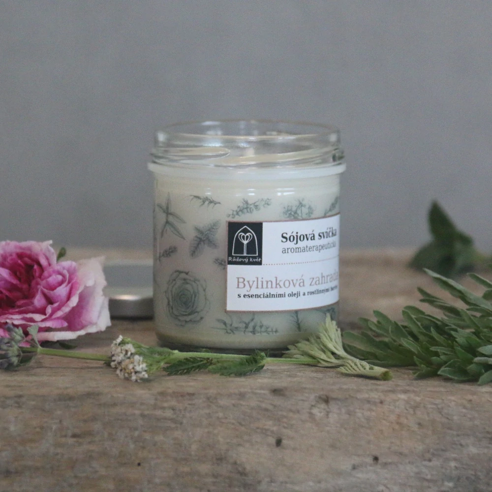 Aromaterapeutická sójová svíčka "Bylinková zahrada" 120 g