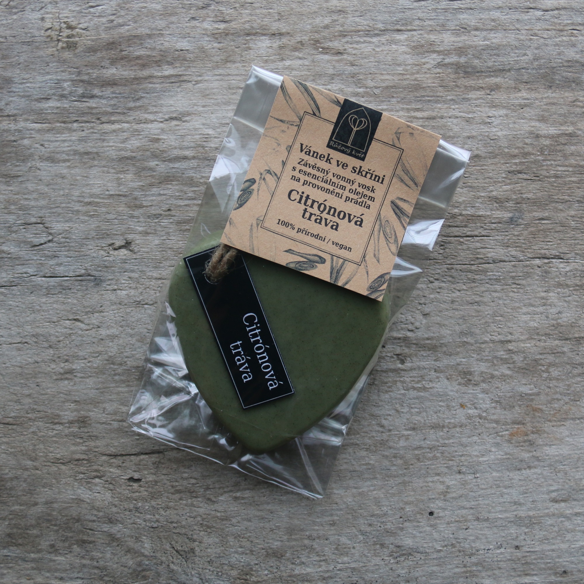 Vánek ve skříni / závěsné voskové srdce Citrónová tráva 40 g