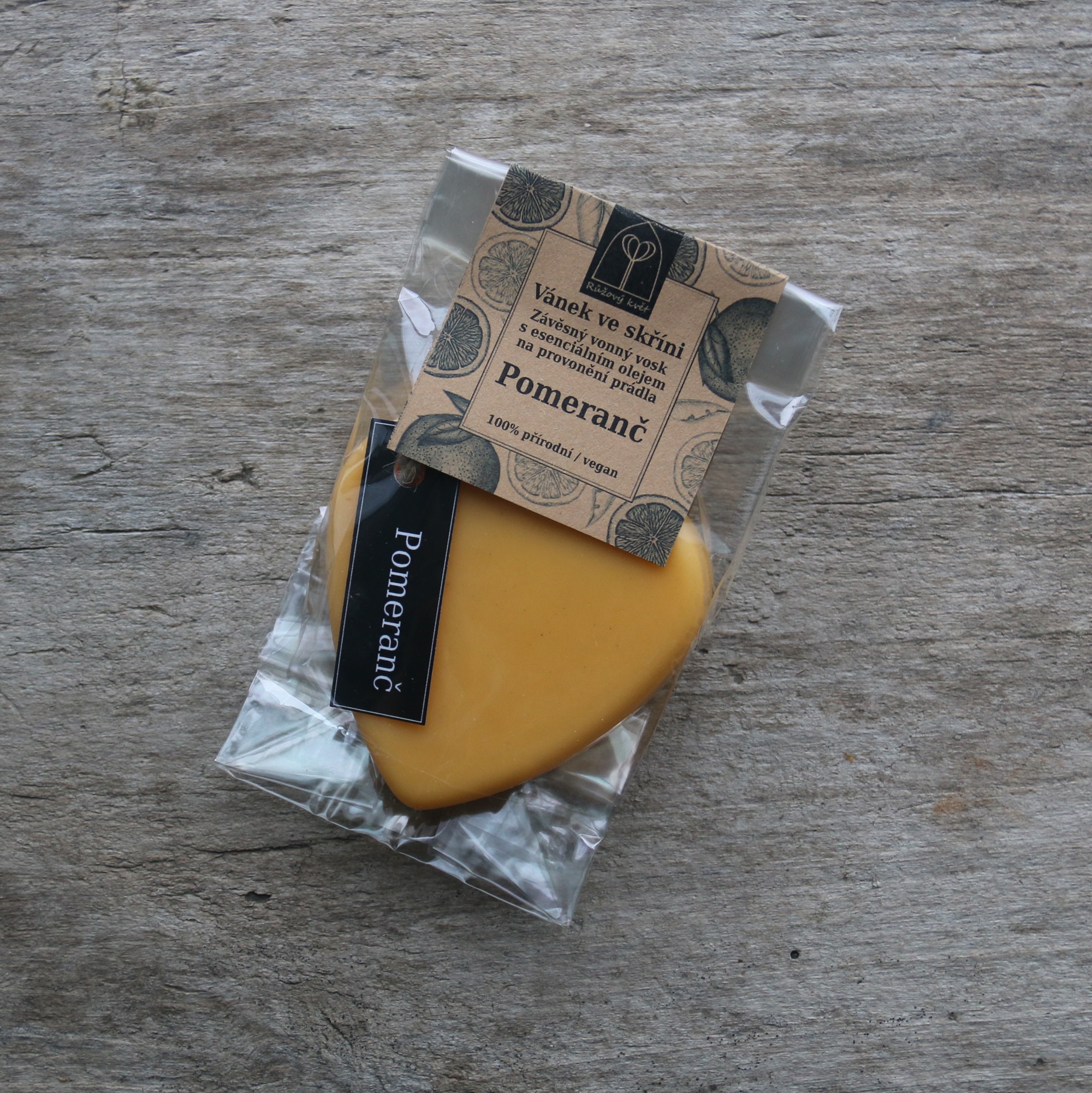 Vánek ve skříni / závěsné voskové srdce Pomeranč 40 g