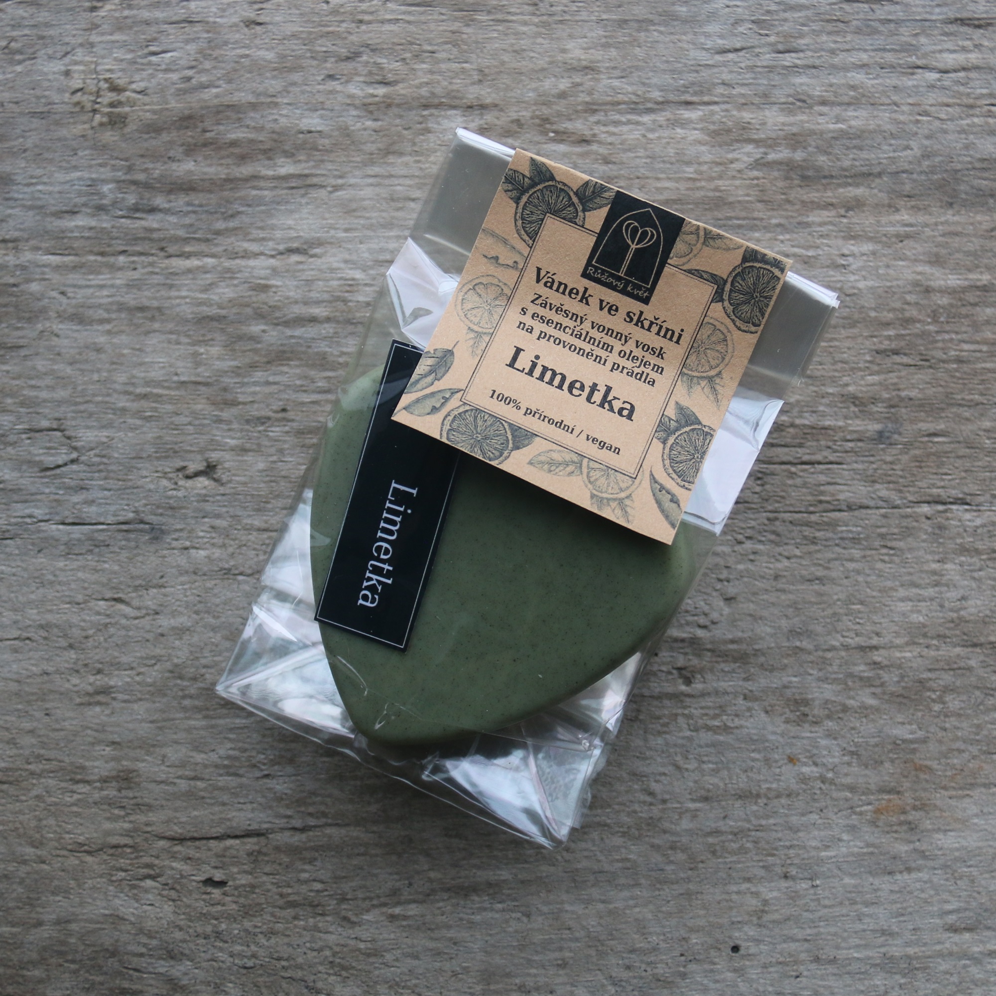 Vánek ve skříni / závěsné voskové srdce Limetka 40 g