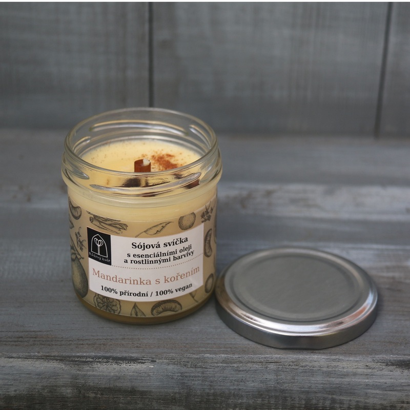 Aromaterapeutická sójová svíčka "Mandarinka s kořením / Spiced Mandarin" 120 g