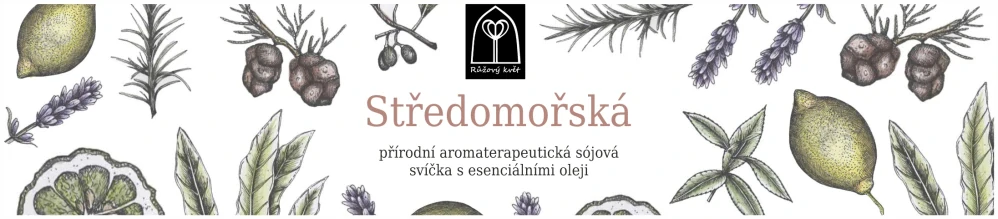 Aromaterapeutická sójová svíčka "Středomořská" 120 g