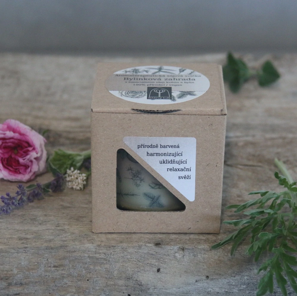 Aromaterapeutická sójová svíčka "Bylinková zahrada" 120 g