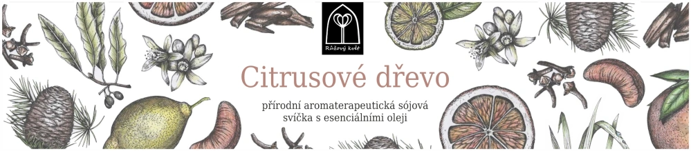 Aromaterapeutická sójová svíčka "Citrusové dřevo" 120 g