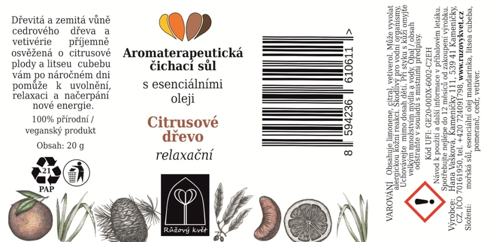 Čichací sůl Citrusové dřevo - relaxační
