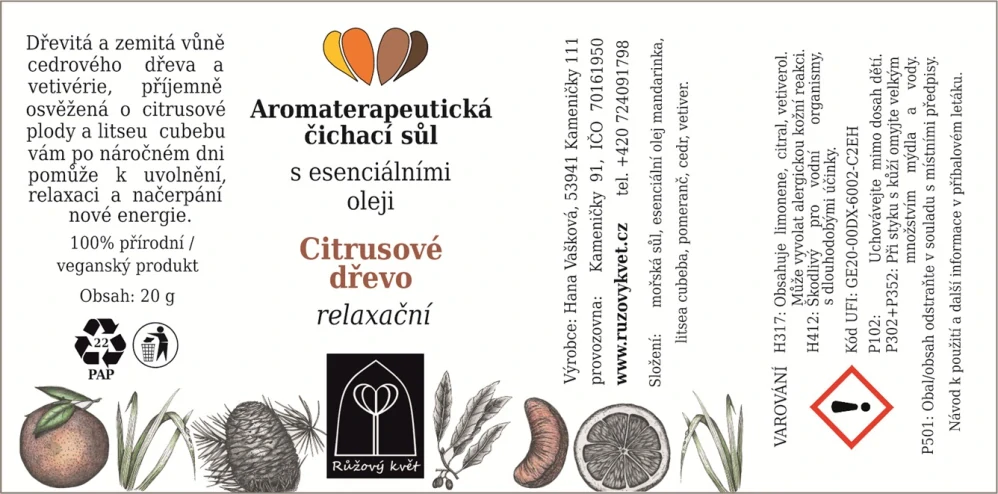 Čichací sůl Citrusové dřevo - relaxační