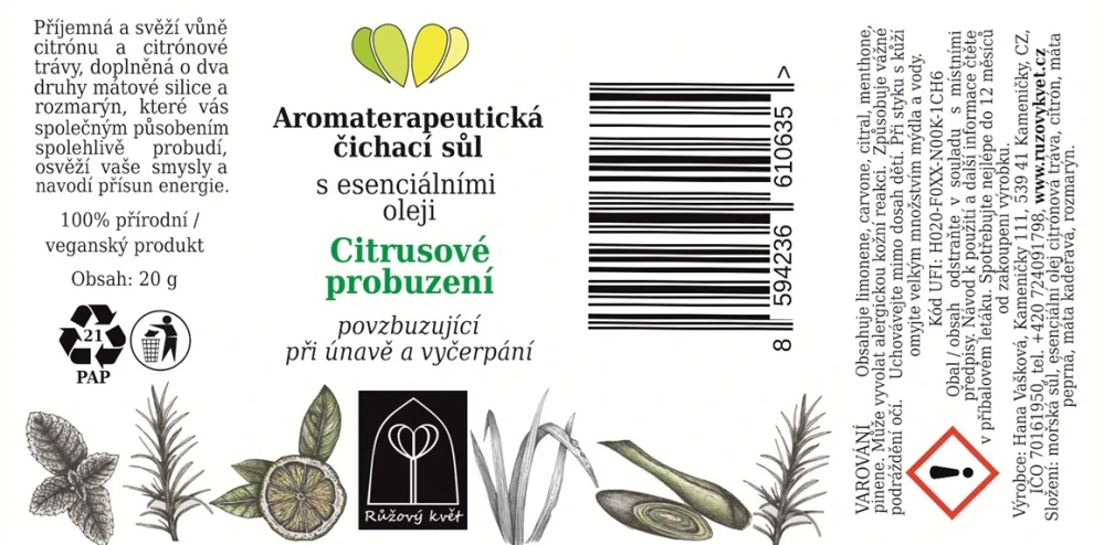 Čichací sůl Citrusové probuzení - při únavě a vyčerpání
