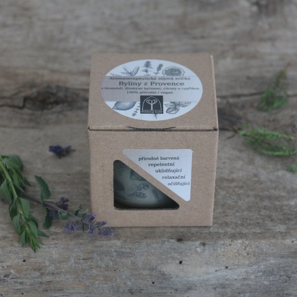 Aromaterapeutická sójová svíčka "Byliny z Provence" 120 g