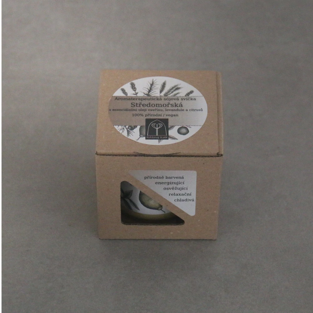 Aromaterapeutická sójová svíčka "Středomořská" 120 g