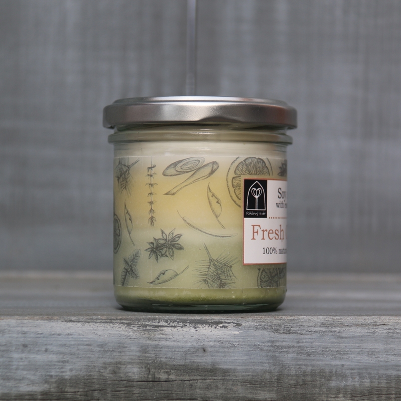 Aromaterapeutická sójová svíčka "Svěží citrus / Fresh Citrus" 120 g