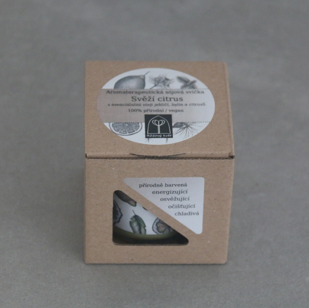 Aromaterapeutická sójová svíčka "Svěží citrus" 120 g