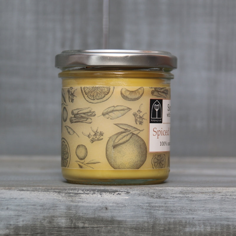 Aromaterapeutická sójová svíčka "Mandarinka s kořením / Spiced Mandarin" 120 g