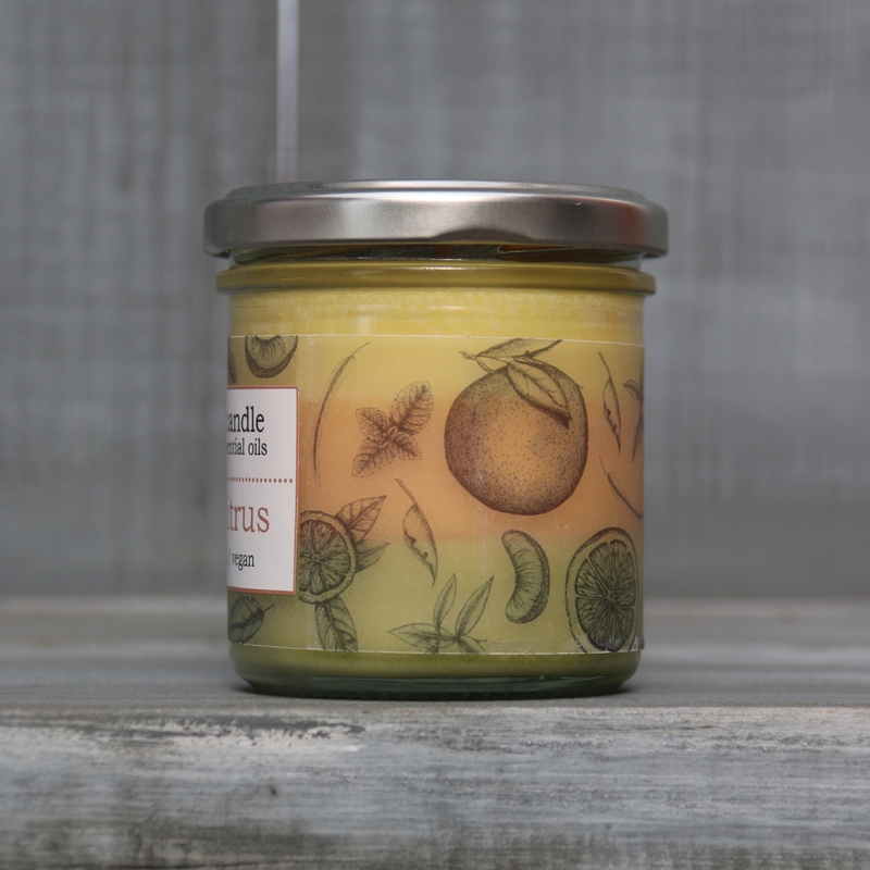 Aromaterapeutická sójová svíčka "Mátový citrus / Mint Citrus" 120 g