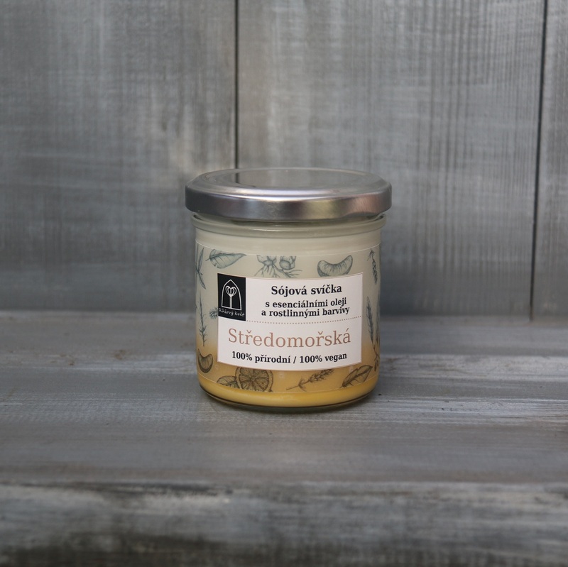 Aromaterapeutická sójová svíčka "Středomořská / Mediterranean" 120 g