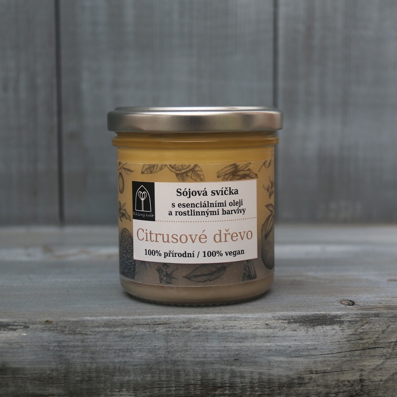 Aromaterapeutická sójová svíčka "Citrusové dřevo / Citrus Wood" 120 g
