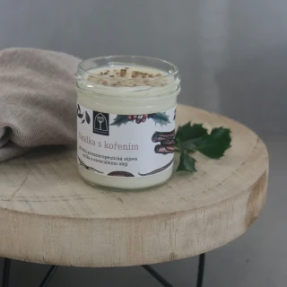 Aromaterapeutická sójová svíčka "Vanilka s kořením" 120 g