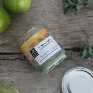 Aromaterapeutická sójová svíčka "Mátový citrus" 120 g