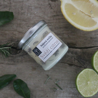Aromaterapeutická sójová svíčka "Svěží citrus" 120 g