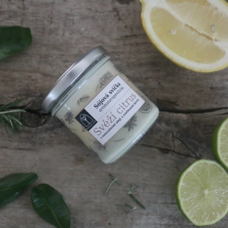 Aromaterapeutická sójová svíčka "Svěží citrus" 120 g