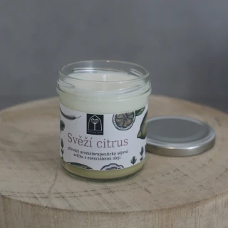 Aromaterapeutická sójová svíčka "Svěží citrus" 120 g