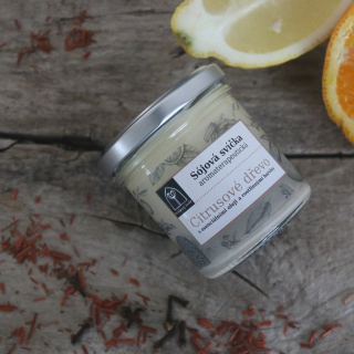 Aromaterapeutická sójová svíčka "Citrusové dřevo" 120 g