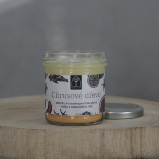 Aromaterapeutická sójová svíčka "Citrusové dřevo" 120 g