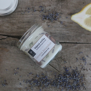 Aromaterapeutická sójová svíčka "Čerstvá levandule" 120 g