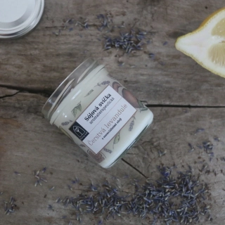 Aromaterapeutická sójová svíčka "Čerstvá levandule" 120 g